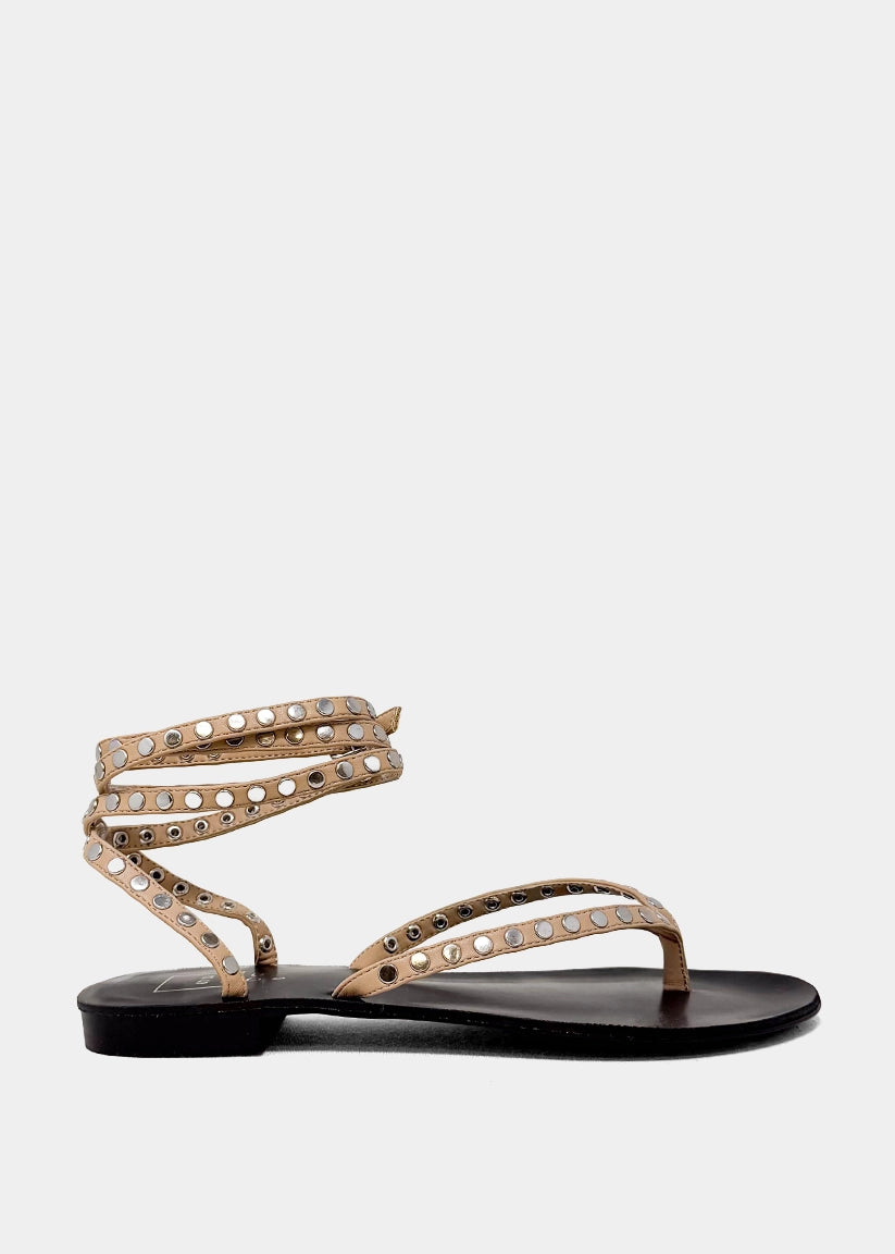 BIBI Studded Wrap Flat Sandal for Women | SHUSHOP