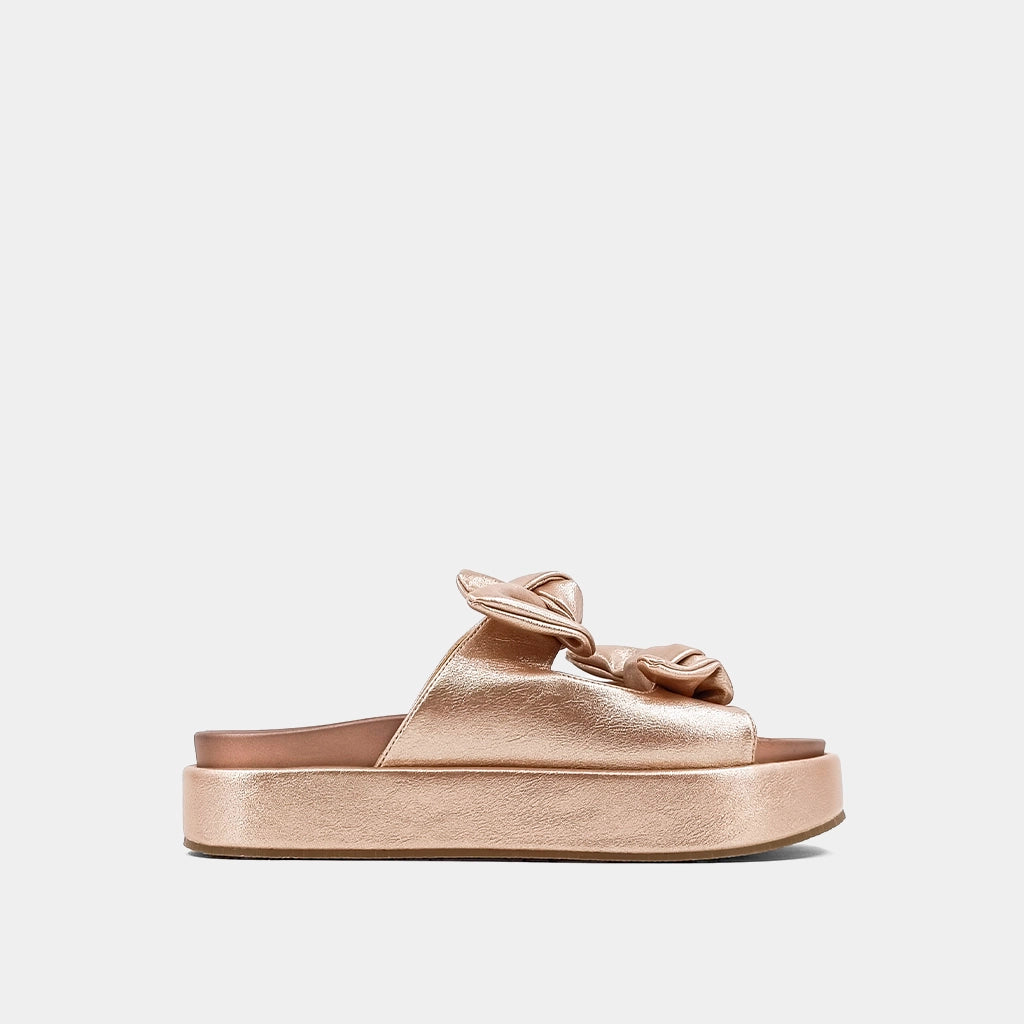 Rose gold flatform sandals sales