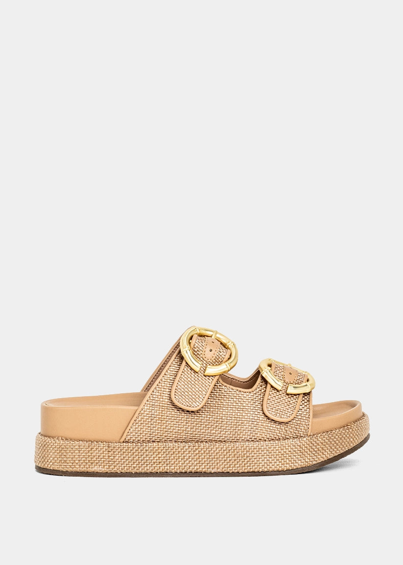 LORI Platform Sandal – Buckled Slide with Textured Finish – SHUSHOP