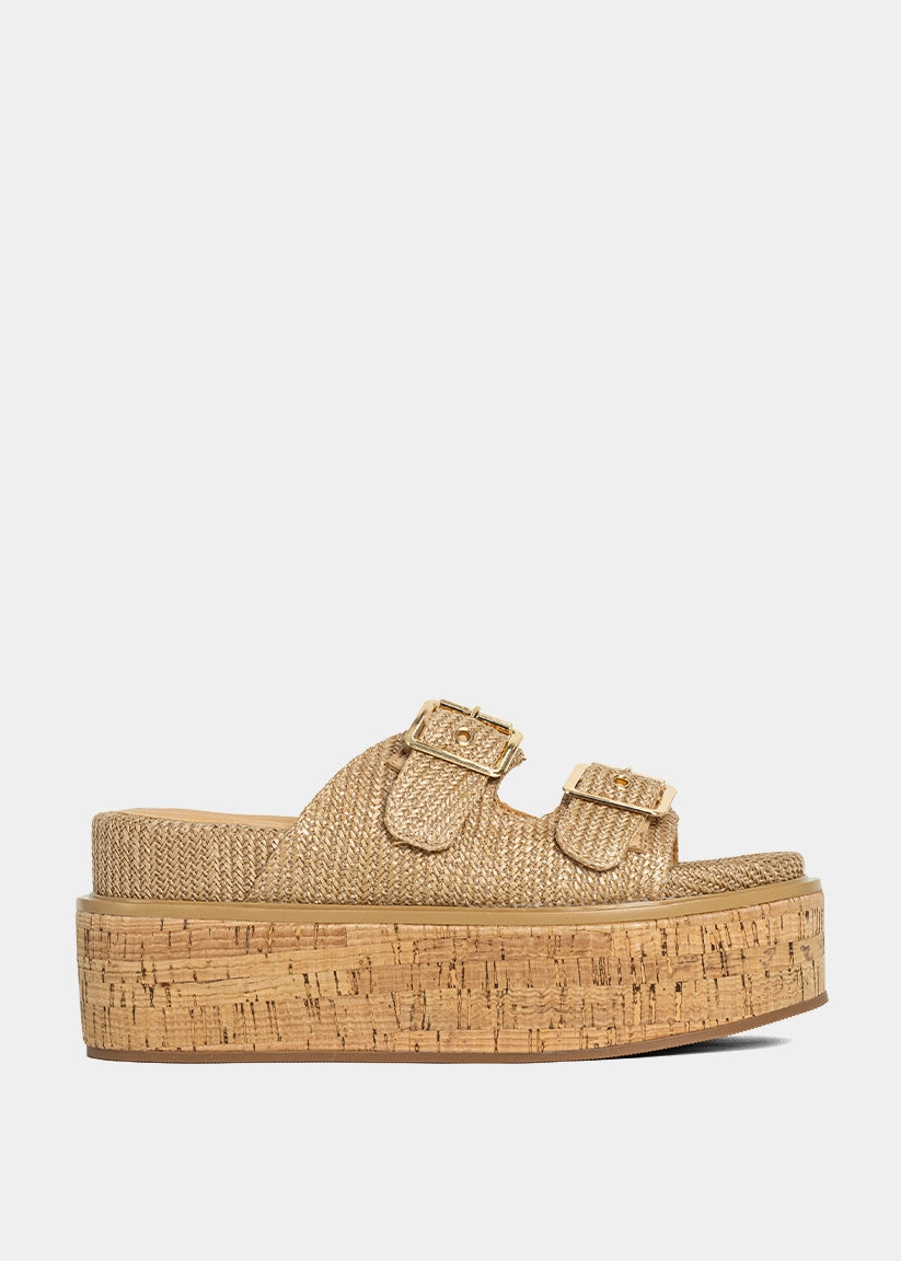 LUCINDA Natural Woven Platform Slide Sandal – SHUSHOP