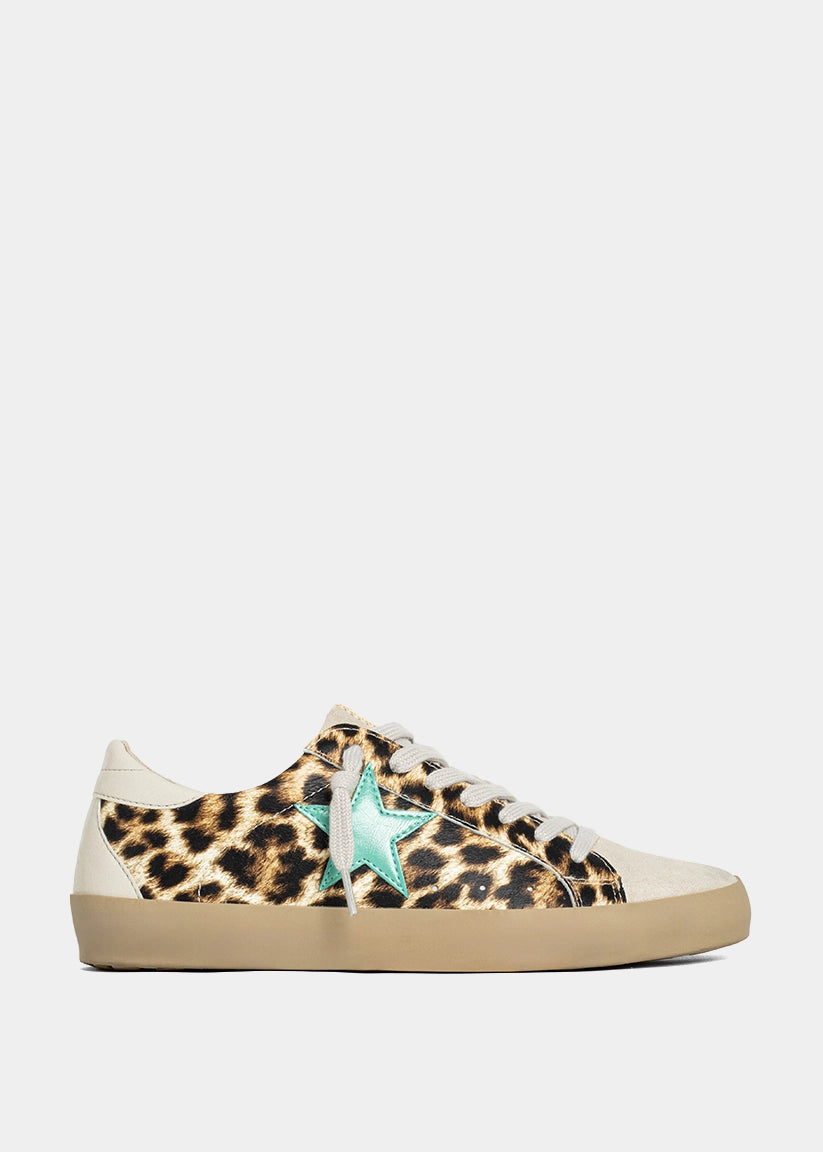 PAULA Leopard Turquoise Star Sneaker – SHUSHOP