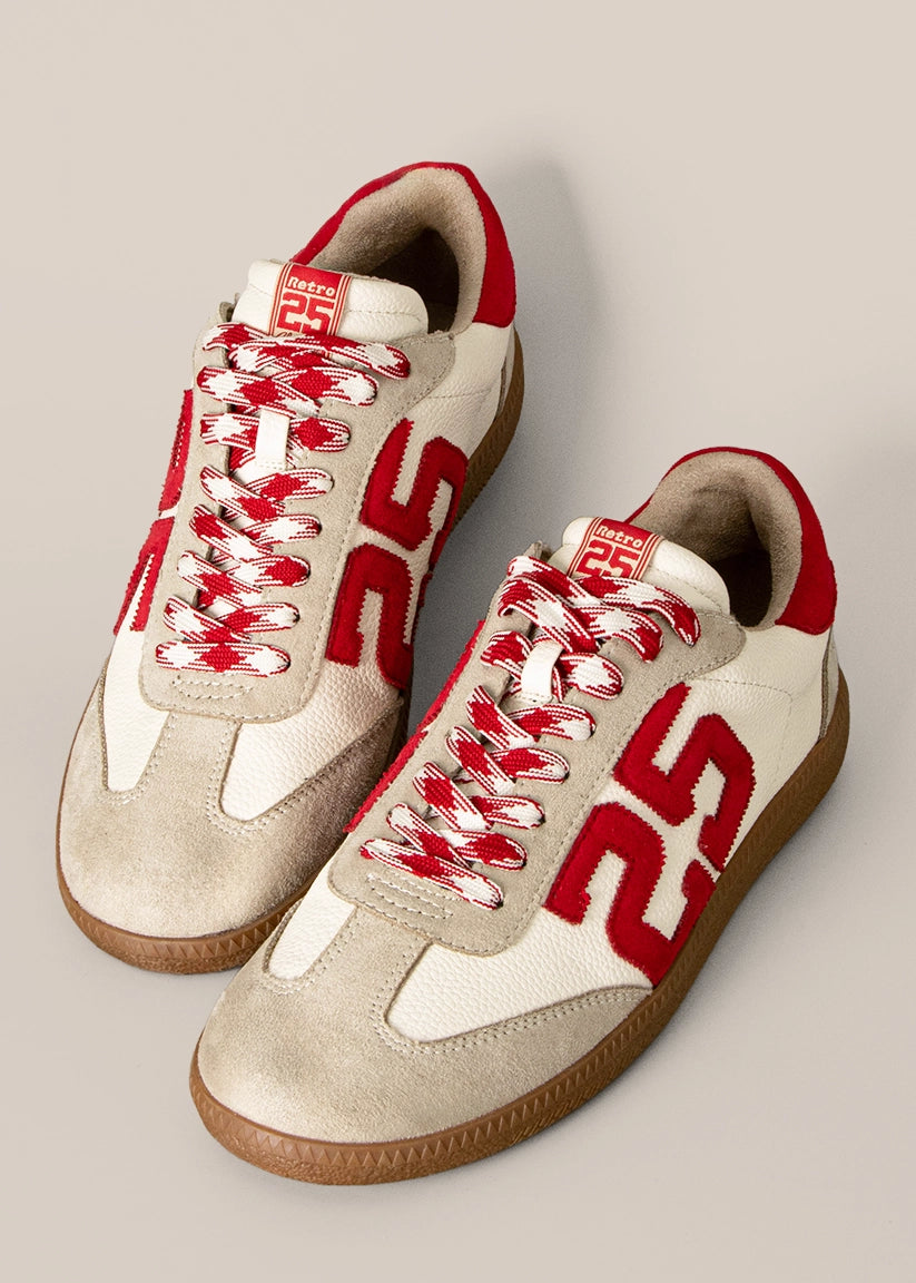 shu♡shu Retro 25 Red White Sneaker | SHU by Shushop – SHUSHOP