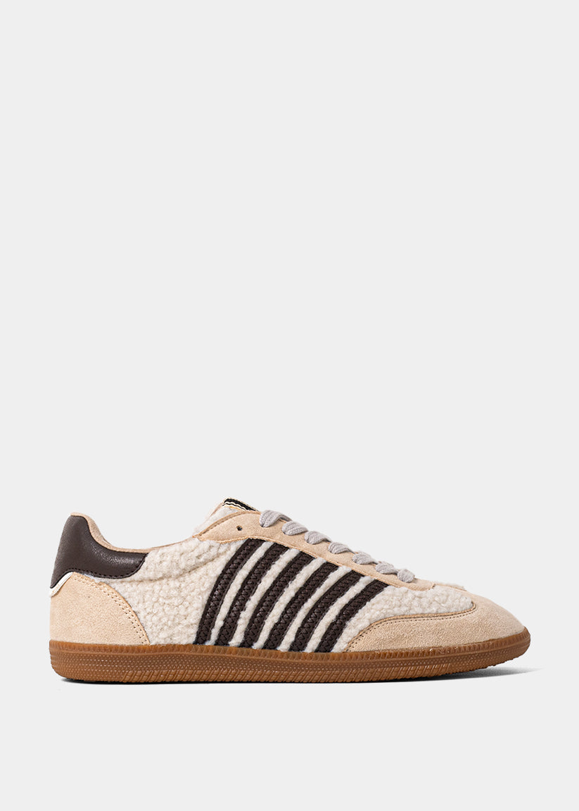STEVIE Beige Shearling Sneaker – SHUSHOP