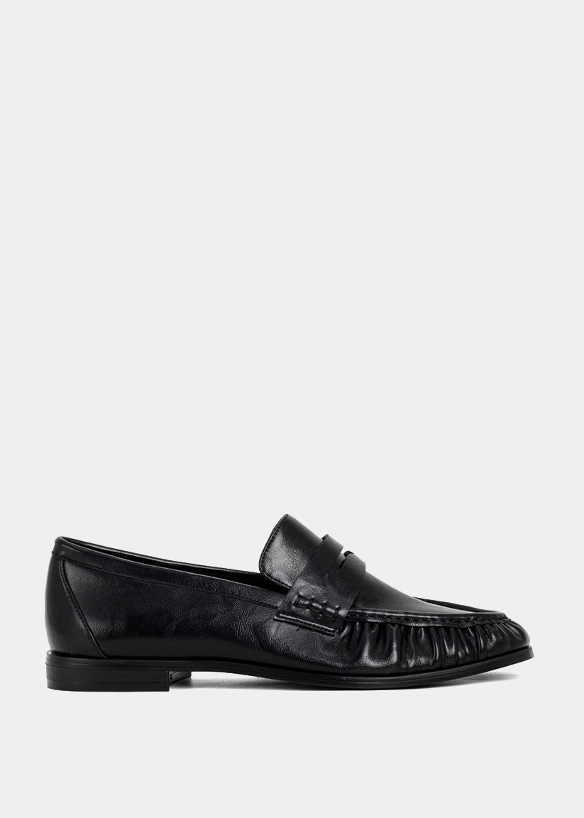 Tokyo Black Loafer – Classic Leather-Like Slip-On – SHUSHOP