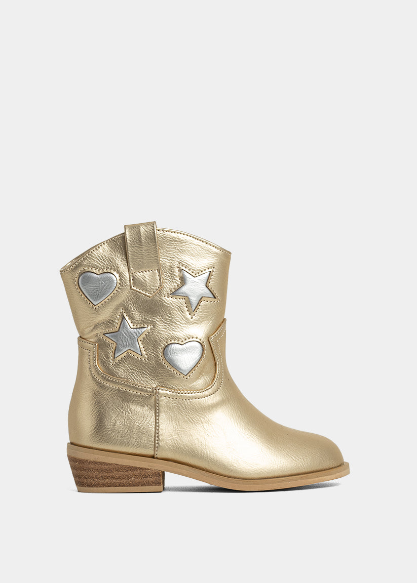 ZIMBA MINI Kids Gold Western Boot – SHUSHOP