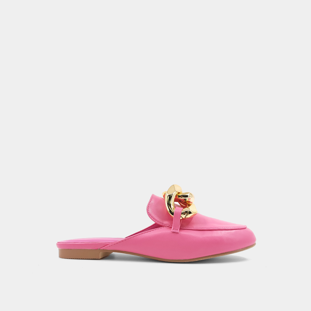 Shushop Alexis Chain Slip On Mule Sandal Pink Size 6 1 2