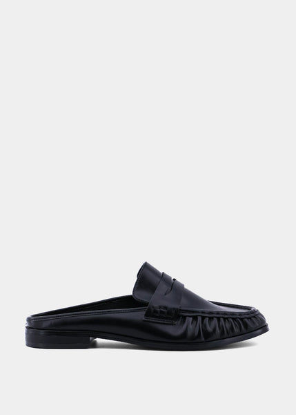 Tuscany Black Penny Loafer Mule | SHUSHOP